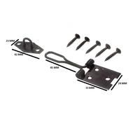 Chiusura A Catenaccio Con Cerniera Leggera Nera 75MM + Viti (Confezione Da 4)