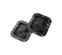 Chiusura a farfalla da incasso a molla per valigie, custodie in alluminio e legno, serratura a levetta in metallo resistente, 11,1 x 10,4 cm, nero, confezione da 2