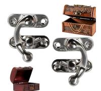 Chiusura a gancio anticata, 2 pezzi, chiusura a scatto in stile vintage, chiusura sinistra e destra, accessori decorativi, accessori decorativi, accessori per armadietti per cassetta degli attrezzi e
