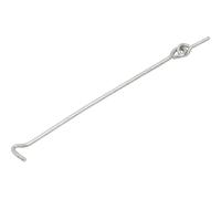 Chiusura a gancio antivento con occhiello zincato 5x300 mm