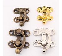 Chiusura a gancio decorativo, 4 pezzi in metallo vintage, per gioielli, vino, scatola di legno, gancio antico per valigie (grande bronzo)