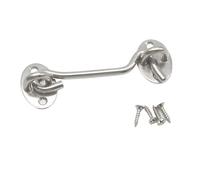 Chiusura a gancio e occhiello per porte di cabine Chiusura for porta con gancio da 5 pezzi, nera/argento, 3-4 pollici(Silver,4 Inch)