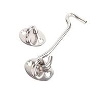 Chiusura a gancio e occhiello per porte di cabine Chiusura for porta in acciaio inossidabile da 8 pezzi Argento Nero 10 cm(Silver)