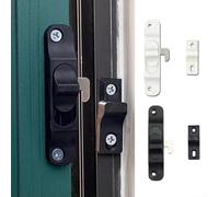Chiusura a gancio pieghevole in plastica per porte scorrevoli, con molla assistita a spinta e rete diamantata (bianco)
