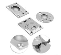 Chiusura a incasso per barca con struttura in acciaio inossidabile 316 e maniglia per anello di sollevamento per porte di cabine e marine (50 x 50 mm)
