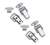 Chiusura a molla con fermo a levetta, Chiusure a levetta caricate a molla in acciaio inossidabile da 4 pezzi, argento