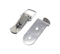 Chiusura a molla con fermo a levetta, Clip a morsetto con chiusura a ginocchiera a 90 gradi caricata a molla in acciaio inossidabile da 2 pezzi argento(2pc Style a)