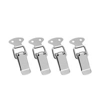 Chiusura a molla con fermo a levetta, Morsetti a levetta caricati a molla in acciaio inossidabile da 72 mm for cassetta degli attrezzi for armadietti, argento, 4 pezzi(4pcs)