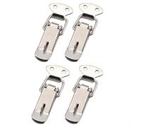 Chiusura a molla in acciaio inossidabile per scatola di armadietti, chiusura sicura con chiusura a scatto, confezione da 4, argento