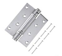 Chiusura a molla in acciaio inox, 100 mm, argento | Forza della molla regolabile, chiusura automatica, per porte sinistra/destra, meccanismo silenzioso, adatto per interni