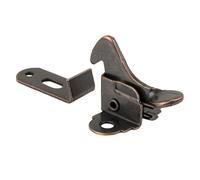 Chiusura a molla per porta a gomito con finitura in rame anticato e fermo | Ferramenta per porte con fermo a molla per mobili vintage o moderni |