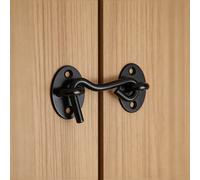 Chiusura a occhiello nera con gancio 4 pollici per porte fienile installazione i