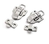 Chiusura a ribalta, Confezione da 2 ganci for scatola in ferro color argento, circa 40x56 mm