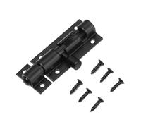 Chiusura a scrocco scorrevole, Catenaccio for porta e cancello in lega di alluminio da 2 a 4 pollici, argento, nero, confezione(4inch)