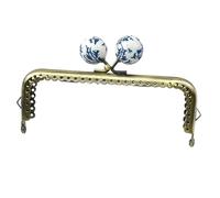 Chiusura A Telai 5 Pz 12 cm Borsa in metallo Maniglia for borsa Telaio Bead Bacio Chiusura Portafoglio in ottone retrò Staffa for cucire Fibbia Accessori Hardware fai da te per Fai Da Te(White)