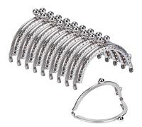 Chiusura a Telaio in Metallo Retrò Portamonete Chiusura Semicircolari Bacio Blocco per Fabbricazione di Borse DIY 10 Pezzi (D'argento)