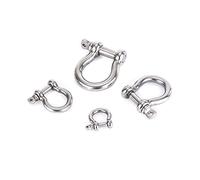 Chiusura a vite con anello a D in acciaio inossida Grilli a D e a prua con perno a vite in acciaio inossidabile M4-M14(Bow Shackle,M8)