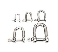 Chiusura a vite con anello a D in acciaio inossida Grilli a D e a prua con perno a vite in acciaio inossidabile M4-M14(D Type Shackle,M4)