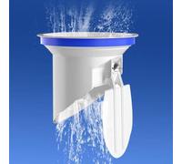 Chiusura automatica in PVC per fognature pavimento scarico WC flangia anello a prova di perdite Anti odore guarnizione compatibile per fori bagno diametri 50 75 110 160 mm bianco (50)