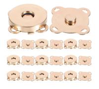 Chiusura Borsa Uncinetto: 10pcs bottoni magnetici automatici bottoni fibbia in metallo catenacci fiore di prugna per borse portamonete vestiti fare 18mm (dorato)