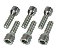 Chiusura cerchioni Fissaggio ruote Vite a stella Bullone per ruota Viti D20 - Compatible con: Audi, VW, BMW, Mercedes, Skoda, Seat - ARGENTO NERO, M14x1,25x27 Sede conica 60°+Adattatore SW17/SW19