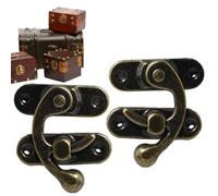 Chiusura con braccio girevole - 2 pezzi in retrò, set di chiusura a gancio sinistro destro, hardware mini coniglietto, chiusura sicura con finitura vintage | Soluzione di fissaggio