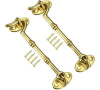 Chiusura con gancio e occhiello, serratura a gancio for cancello, 4,1"Ganci for cabina Chiusura a scatto for porta Finestra girevole Gancio in ottone con viti di montaggio Bottone dorato 2 pezzi