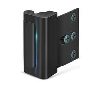 Chiusura di rinforzo for porta di sicurezza domestica da 2 pezzi - Hardware di sicurezza extra for porta anteriore, set di chiusura anti-calcio, finitura bianca e nera(Black)