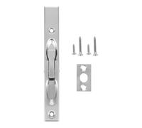 Chiusura for porta a filo in acciaio inossidabile | Nero e argento, 6,01x0,79x0,67 pollici, 2 set, Sicurezza e privacy della porta: blocco(Silver)