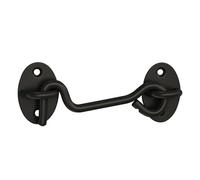 Chiusura for porta in acciaio inossidabile da 3 pezzi, gancio for bagno 3/4/6 pollici, chiavistello scorrevole for stanza vecchio stile for il miglioramento della casa Per Finestra(Black,4 inch)