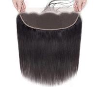 Chiusura Frontale in Pizzo HD Dritta 13X4 | Chiusura in pizzo trasparente con capelli baby, capelli umani, linea frontale naturalmente diradata, nero naturale,10inch