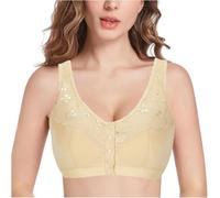 Chiusura Frontale Reggiseni per Mastectomia Post Intervento Chirurgico con Tasche Reggiseno in Cotone A Copertura Totale Lingerie Senza Fili per Tutti I Giorni da Donna, Skin, 34/75ABC