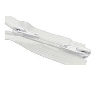 Chiusura Lampo Doppio Cursore Sacco a pelo in nylon con cerniera a doppio cursore da 5# parte superiore e inferiore a denti fini, aperto coda estesa(White-60cm)