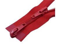 Chiusura Lampo Doppio Cursore Sacco a pelo in nylon con cerniera a doppio cursore da 5# parte superiore e inferiore a denti fini, aperto coda estesa(Red-200cm)