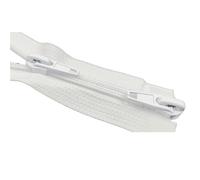 Chiusura Lampo Doppio Cursore Sacco a pelo in nylon con cerniera a doppio cursore da 5# parte superiore e inferiore a denti fini, aperto coda estesa(White-250cm)