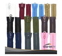 Chiusura lampo in plastica, 5 mm, divisibile, verde oliva, 65 cm