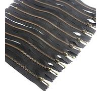 Chiusura lampo in set da 8 pezzi - # 3 in ottone anticato close-end, 30,5 cm/30 cm - by Beaulegan Black - 10 pcs
