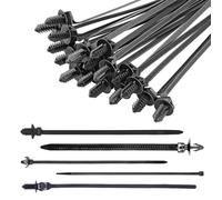 Chiusura lampo push mount, in nylon ad alte prestazioni, chiusura a filo nero, clip di ancoraggio autobloccante con forte design Grip | soluzione di gestione dei cavi multiuso per garage