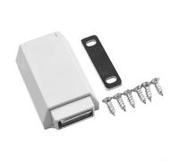 Chiusura magnetica a pressione per armadietti, con base rinforzata, resistente, per armadi, cassetti e armadi (bianco)