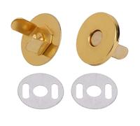 Chiusura magnetica a scatto per borse, pochette e lavori artigianali - bottone a pressione con componenti maschio/femmina a 2 rondelle in metallo - chiusura automatica per cucito e riparazione abbigliamento…- 18 mm, metallo, Gold, 2 pezzi