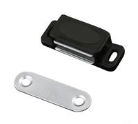 Chiusura magnetica per armadietti da cucina, guardaroba, ante bianco/marrone/nero, in plastica ABS, ferro a forte tenuta, colore nero