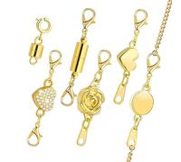 Chiusura Magnetica Per Collane | 6 Pezzi Chiusure per Bracciali | Estensore per Riparazione Collane con Ganci a Aragosta per Creazione Gioielli Compleanno Matrimonio Vacanza