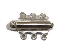 Chiusura multifilo 3 fori per collane di perle o pietre in argento 925%