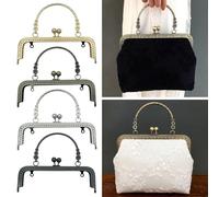 Chiusura per Borsa Clic Clac Borsa con Chiusura for Borsa con Chiusura a Bacio, con Serratura in Metallo, for Borsa Artigianale Fai da Te, 18 cm/20 cm(Black-18cm)