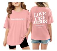 Chiusura per cardigan a maniche corte, per l'estate, top oversize, casual, girocollo, magliette basic sarò 2 anni a maniche lunghe, Colore: rosa., 11-12 Anni