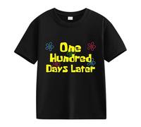Chiusura per cardigan Girls and Boys Casual Short Sleeved T Shirt 100 Days of School Opening 100 Days Anniversary Personality Loose Short Sleeved Baby Girls Shirt, Nero , 8-9 Jahre