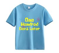 Chiusura per cardigan Girls and Boys Casual Short Sleeved T Shirt 100 Days of School Opening 100 Days Anniversary Personality Loose Short Sleeved Baby Girls Shirt, Celeste., 2-3 Jahre