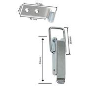 Chiusura per casse, 75 x 27 x 3 cm, occhiello con gancio dritto (2, 75 x 27 x 3 angoli)
