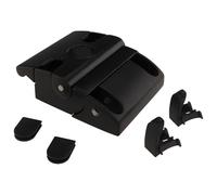 Chiusura per porta scorrevole COMPACT, 96 x 78 x 31, alluminio pressofuso verniciato a polvere, nero, anteriore con viti a cilindro o a testa bombata M6, tipo I/B