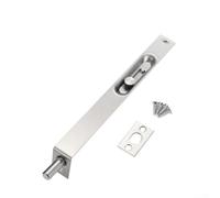 Chiusura per porta scorrevole nascosta con bullone in acciaio inossidabile a testa piatta e sistema a molla automatico, adatto per applicazioni a doppia porta in legno e composito (8 pollici)